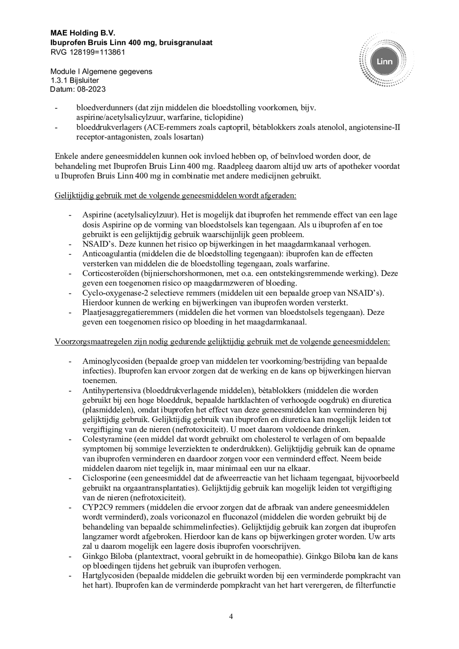 Ibuprofen Bruis Sachets 400mg afbeelding van document #4, bijsluiter